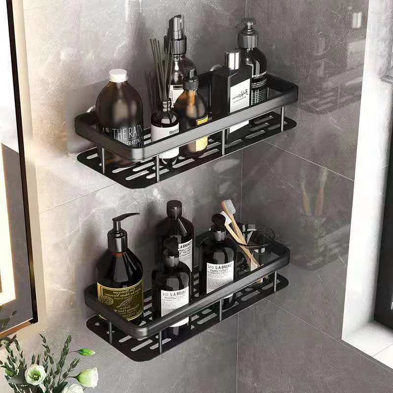 

Bathroom rack Hole-free space aluminum sucker wall rack storage rack bathroom toilet rack bathroom shelves storage rack