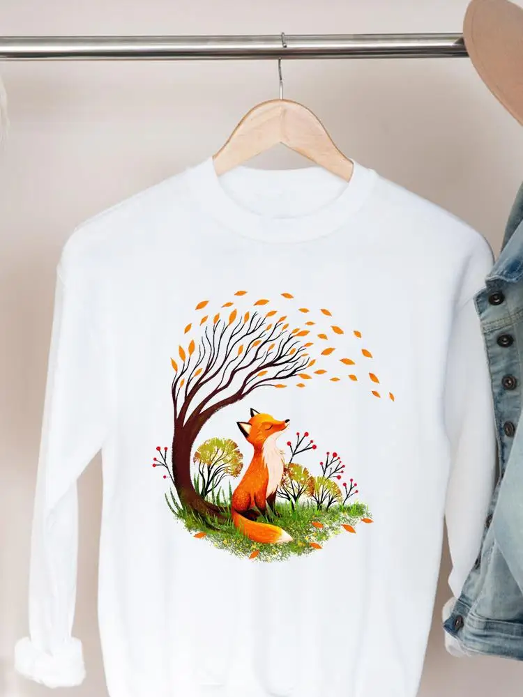 

Повседневная одежда, модные акварельные милые пуловеры с мультяшным принтом животных для женщин, женские свитшоты с графическим принтом на...