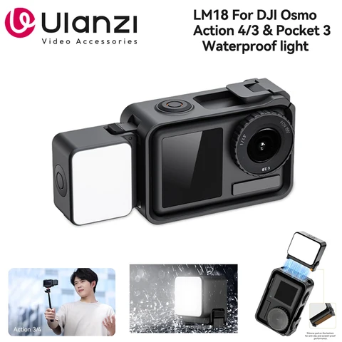 Ulanzi LM18 LED видеосвет для DJI Osmo Action 4/3/Pocket 3