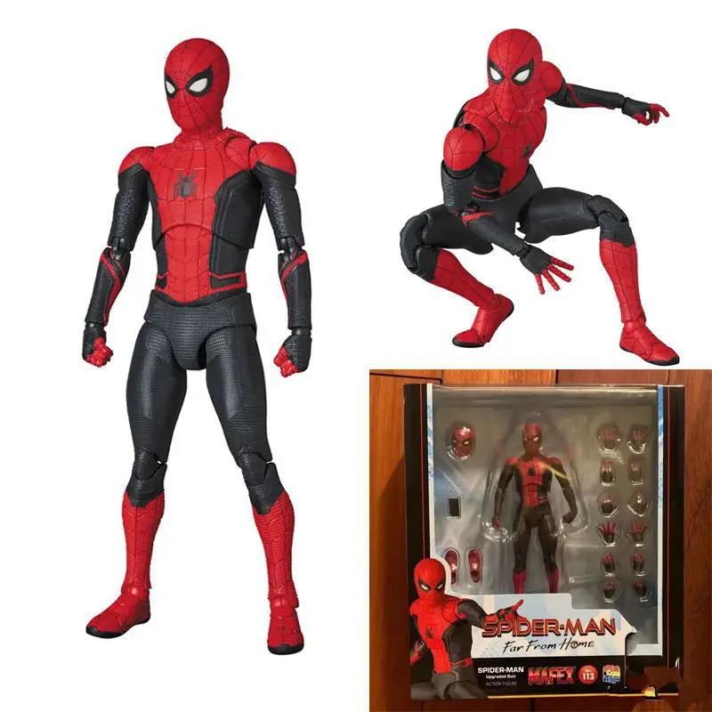 

Экшн-фигурка Marvel MAFEX 113 экспедиция героев обновление Костюм Питер Паркер Человек-паук Мстители ПВХ модель игрушки подарки 15 см