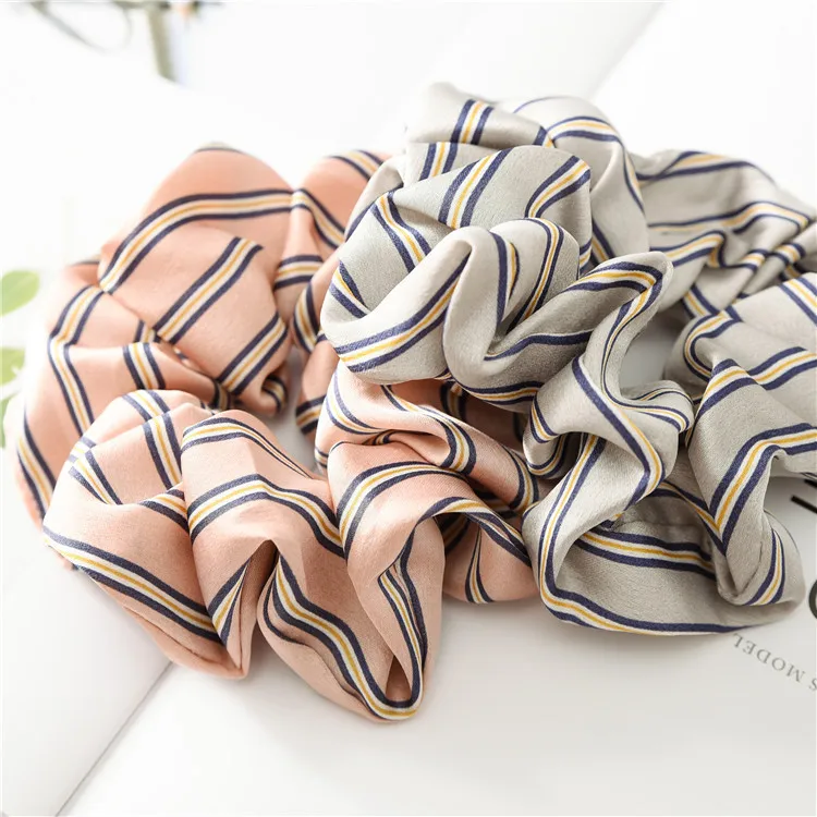 

New Japanese striped cloth pig large intestine hair ring simple head rope headdress