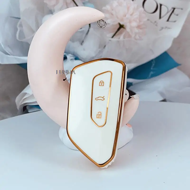 

Чехол для автомобильного ключа из ТПУ, чехол-держатель для Volkswagen Polo Golf Passat Beetle Caddy Tiguan Skoda Octavia Kodiaq Seat Leon Altea