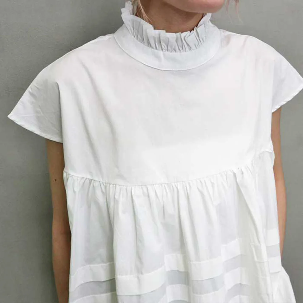 Блузка женская плиссированная с коротким рукавом модный элегантный офисный