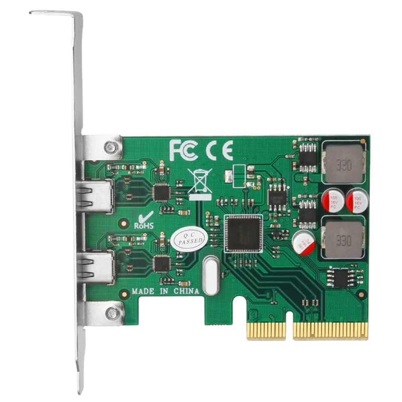 

2 Ports USB 3.1 Super Fast 10Gbps PCI Express (PCIe) Expansion Card for Windows Server Build in Self-Powered Technology