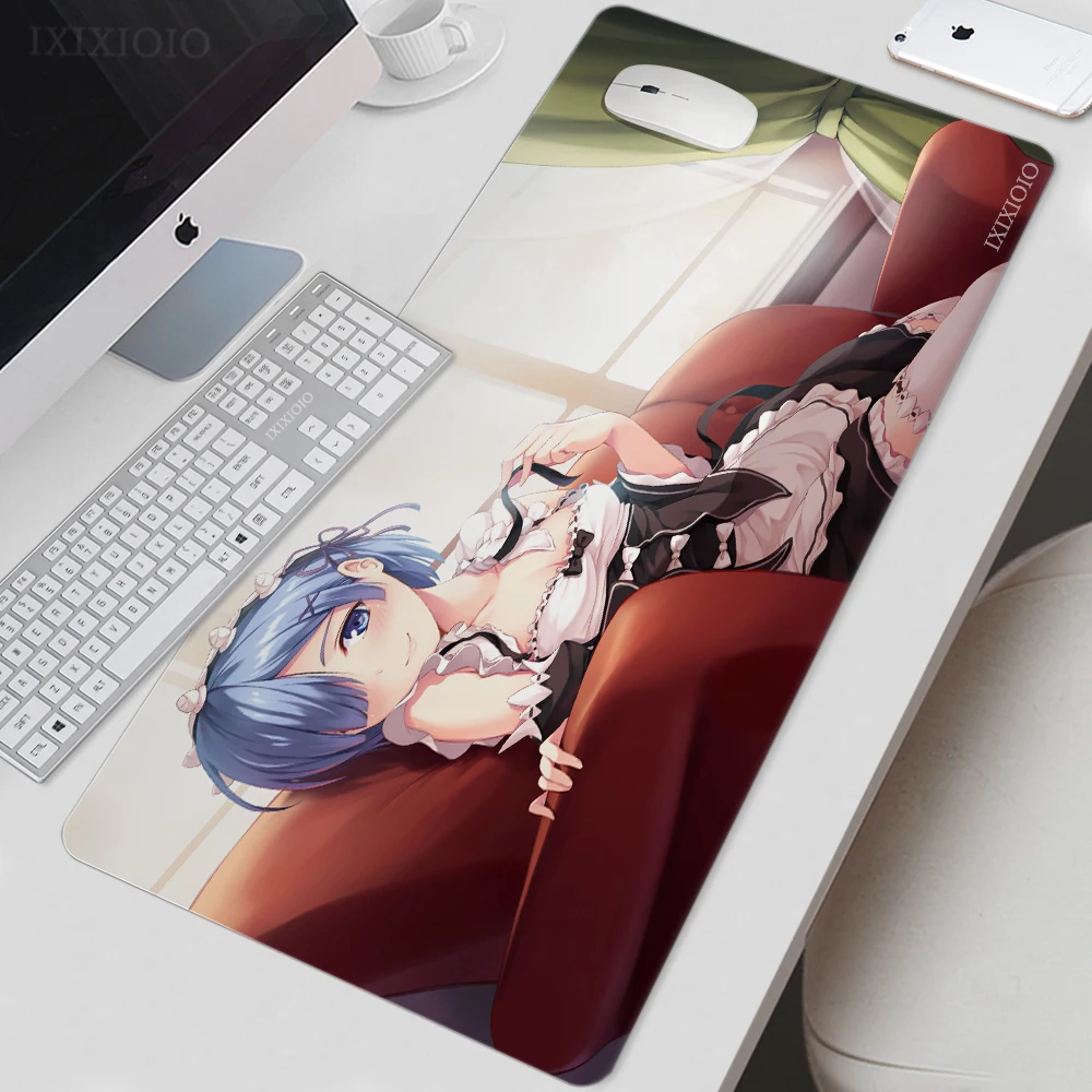

Коврик для мыши с рисунком Аниме Девушки Re Zero Rem, геймерский XL, персонализированный компьютерный новый коврик для мыши XXL, коврик для мыши из ...