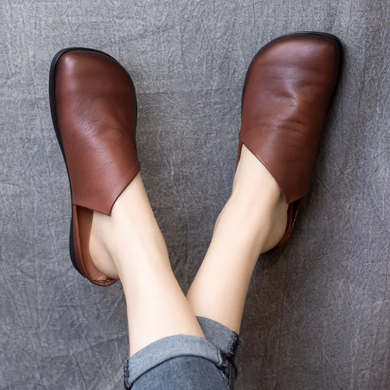 Mules Women Leather Slippers Low Heels 