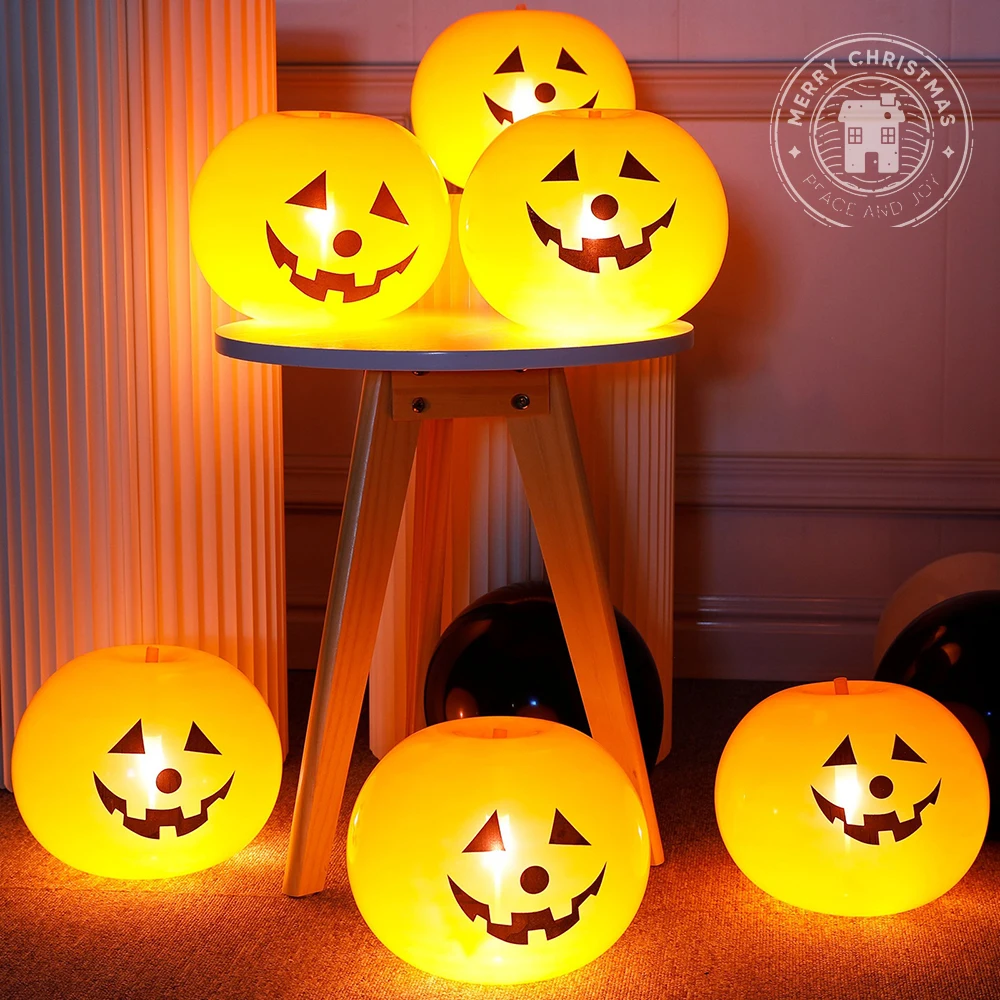 

NEW 5/20pcs Halloween Balloons Halloween Decorations Luminous Balloon Party Decor Pumpkin Ball