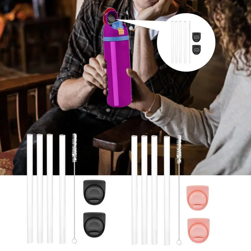 Силиконовые Запасные соломинки многоразовая длинная бутылка для воды верхняя