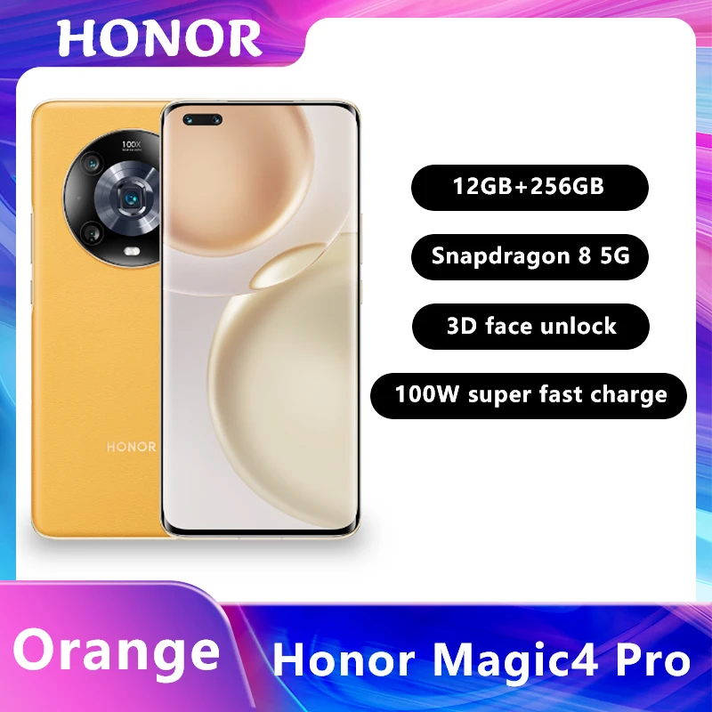 DHL FREE HONOR Magic 4 Pro 5G MobilePhone 6.81'' 120Hz OLED Curved Screen Snapdragon 8 Gen 1 Octa Core 50MP Triple Cameras