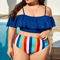 2022 sexy bikini women ruffled print two piece swimsuit womens summer beachwear swimwear sexy brazilian bikini set