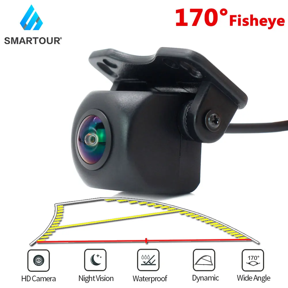 

SMARTOUR 170 градусов объектив рыбий глаз ночное видение интеллектуальная динамическая траектория парковочная линия Автомобильная HD камера зад...