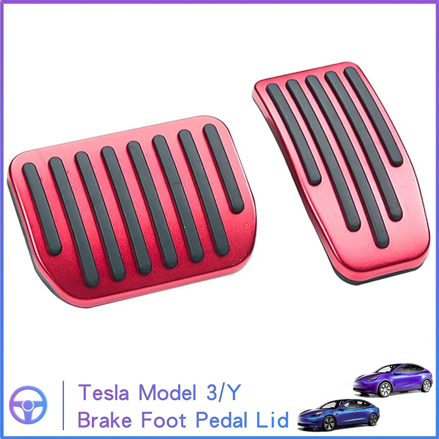 

Car Brake Accelerator Pedal Cover For Tesla Model 3/Y 2017-2022 Aluminum Alloy Non-Slip Foot Rest Pedals Pad Automobile Interior