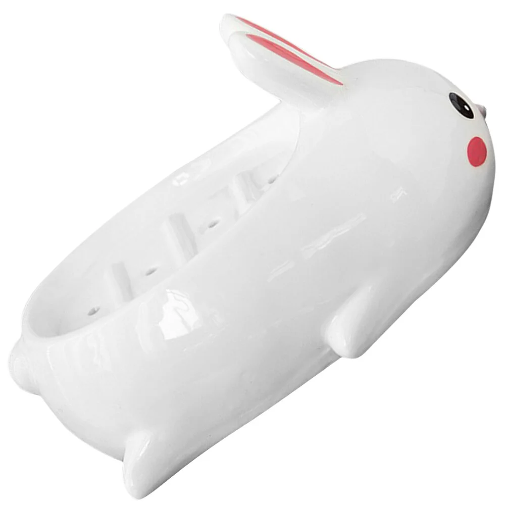 

Ceramics Statue Decor Holder Lovely Tray Small Rabbit Design Draining Container