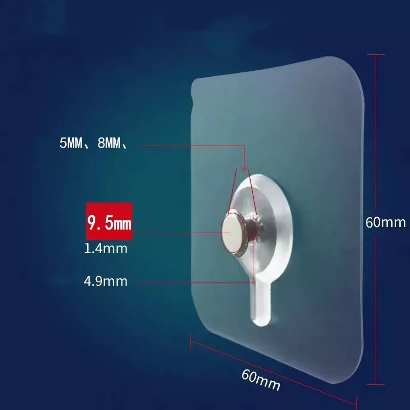 

6 pcs PVC strong adhesive nail wall poster seamless wall hook waterproof durable transparent kitchen bathroom screw hook coat ra