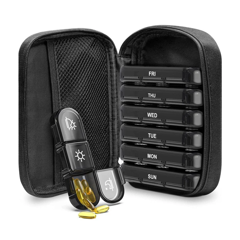 

Легкий органайзер для таблеток с тканевой сумкой, дорожный держатель-коробка, прочный