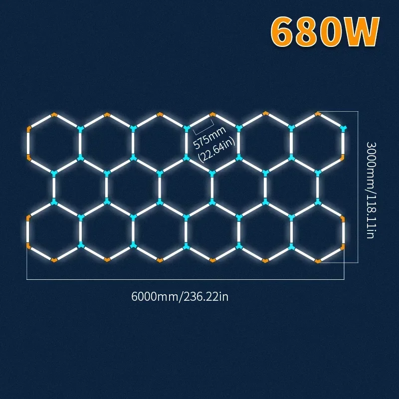 

Шестигранная светодиодная лампа для гаража