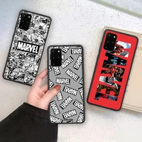 marvel logo avengers heros phone case soft for samsung galaxy note20 ultra 7 8 9 10 plus lite m21 m31s m30s m51 cover