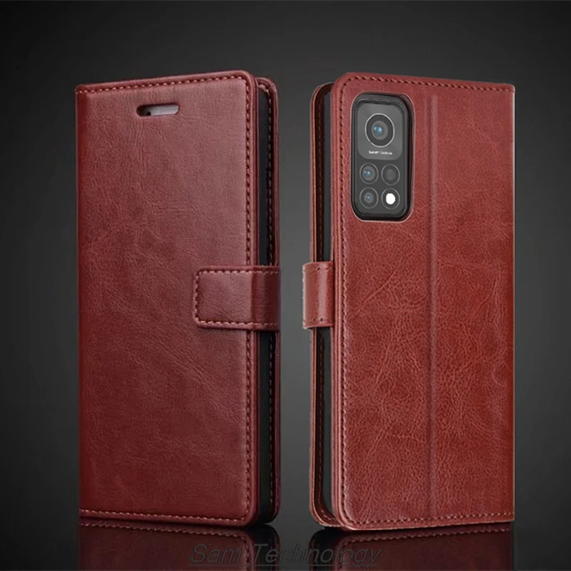 Фото Чехол-держатель для карт для Xiaomi Mi 10T/10T Pro, откидная крышка из искусственной кожи, чехол-бумажник в стиле ретро, чехол для телефона Business Capa Fundas Coque №1