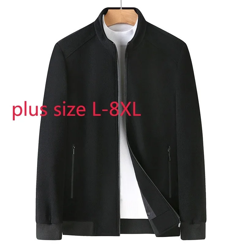 

Large New Autumn Arrival Super Winter Thick Oversize Fashion Casual Stand Collar Woollen Jacket Plus Size L-6XL 7XL 8XL