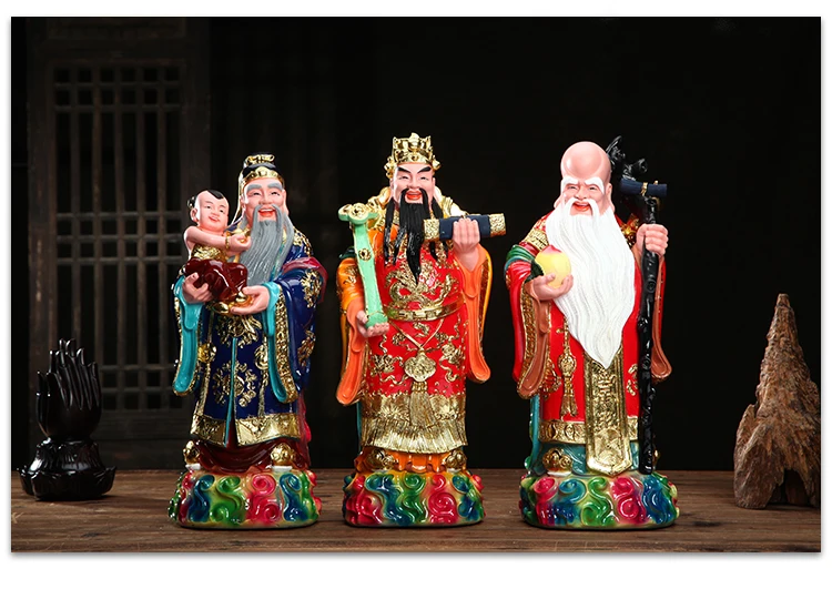 3шт # 40 см большой Юго-Восточной Азии HOME SHOP эффективное благословение Фу Лу Шоу Бог
