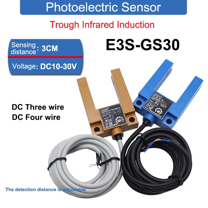 

E3S-GS30 3CM Sensing Distance Trough Infrared Induction Photoelectric Sensor Switch DC10-30V AC90-250V NPN/PNP