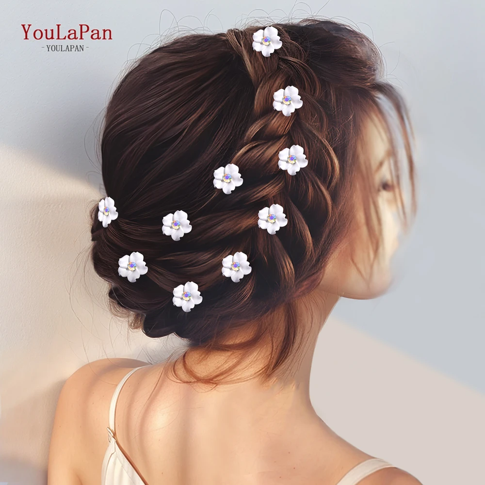 YouLaPan ручной работы невесты керамические Цветочные заколки для волос аксессуары