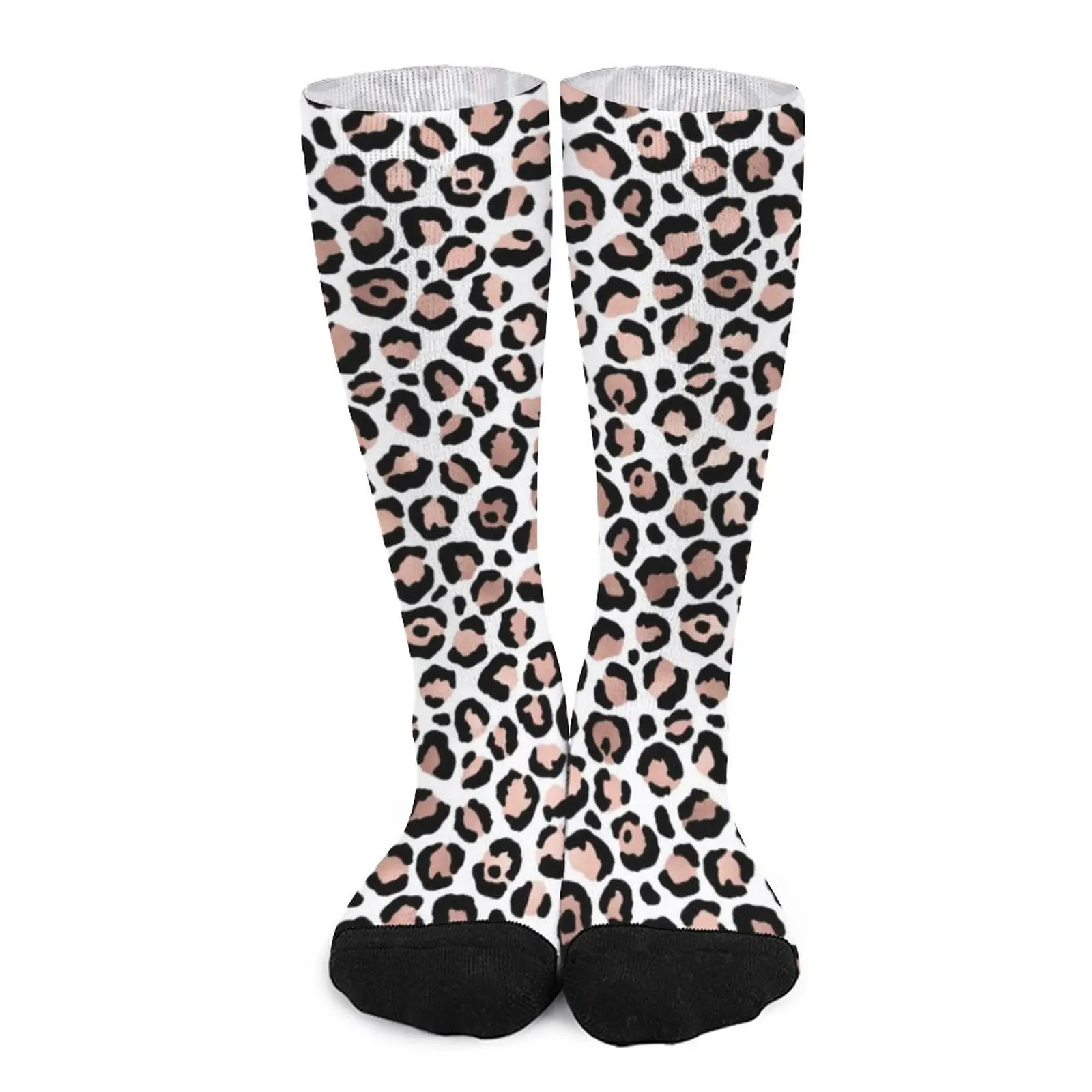 

Модные чулки в виде животных гепарда, носки унисекс с леопардовым принтом розового золота и черного цвета, качественные носки в стиле Харадзюку, нескользящие носки для скейтборда