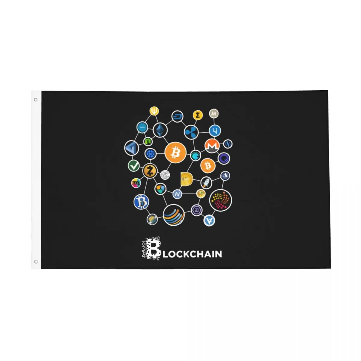 Флаг блокнота Биткоин, волнистый флаг эфириума, украшение для трейдера, прочные флаги 60x90 90x150 см