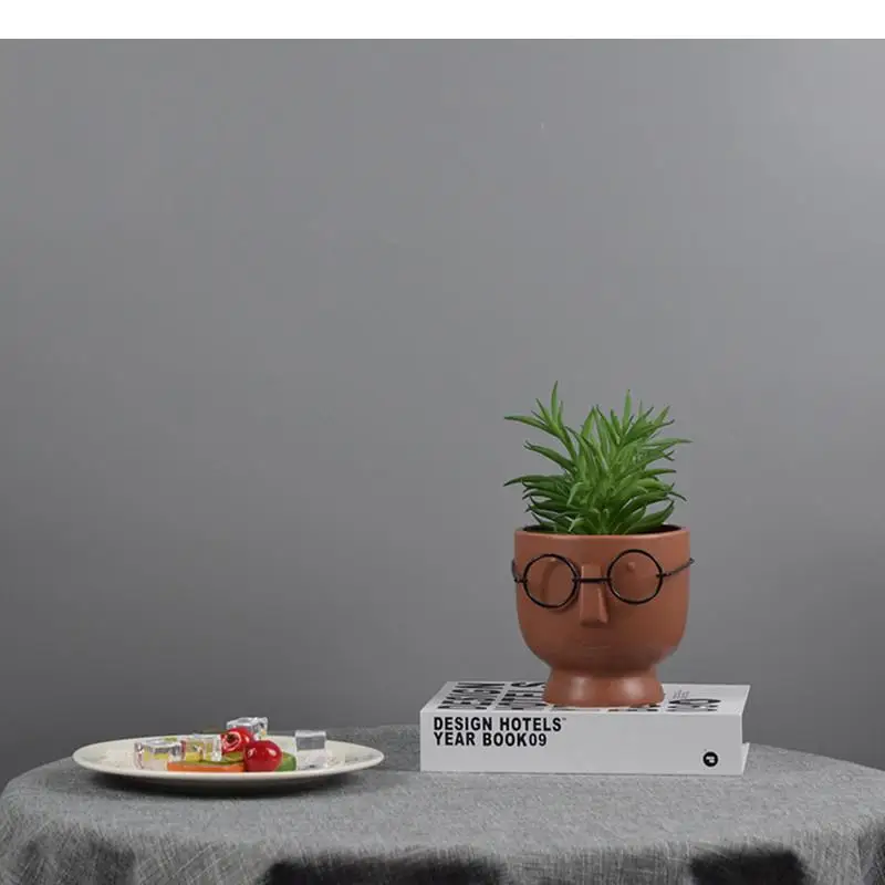 Керамическая ваза очки с человеческим лицом мультфильмы современные аксессуары