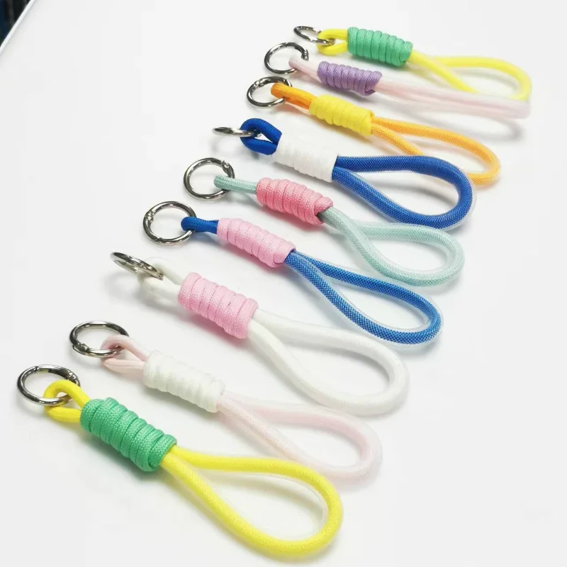 

Lanyard Fluorescent Color Phone Strap Mesh Landyard for Bags Braided Strips Keycord Hanging Trousers Accessories Keychain