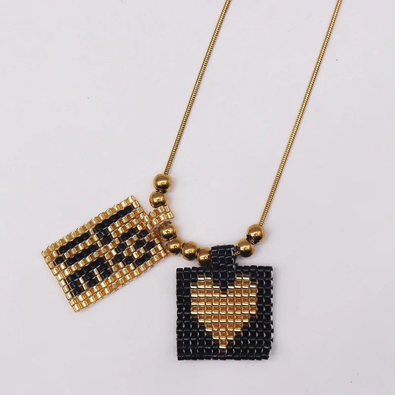 ZHONGVI изысканное ожерелье для влюбленных пар женщин Миюки ручной работы с бисером