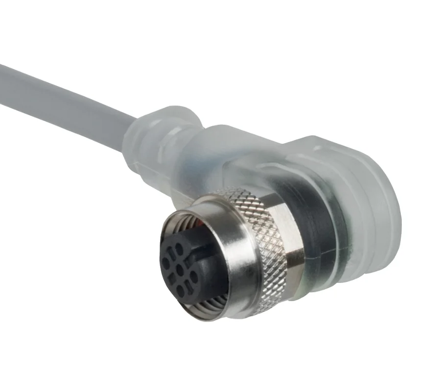 Фото A-K3P-M12-S-W-2M-GY-1-2LP-A-4 — штекер M12, кабель 2 м, IP67, серый шнур промышленного датчика №1