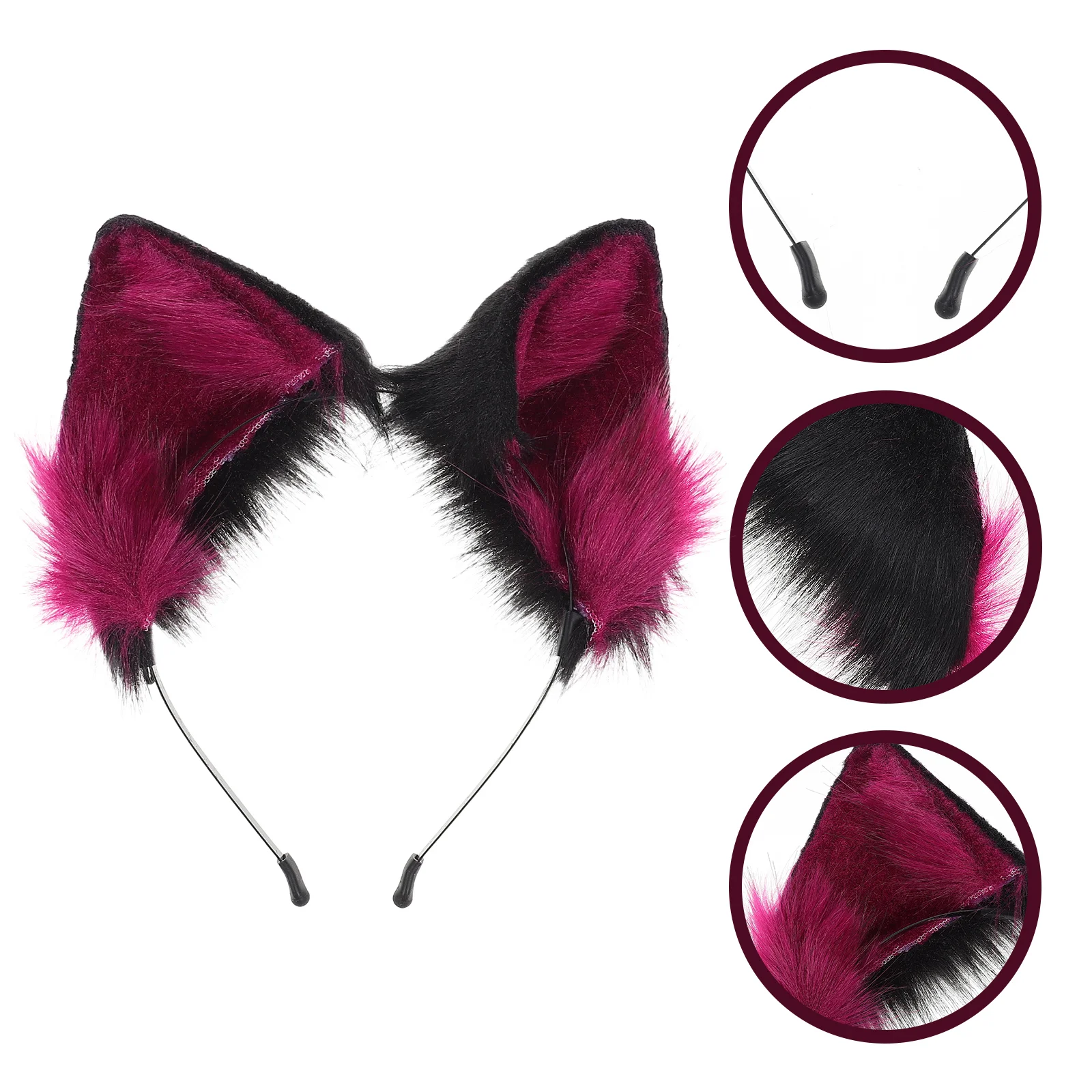 

Headband Ear Ears Animal Cat Fox Hair Wolf Fur Foxes Cosplay Party Headdress Costume Hairband Plush Headwear Hoop Faux Furry