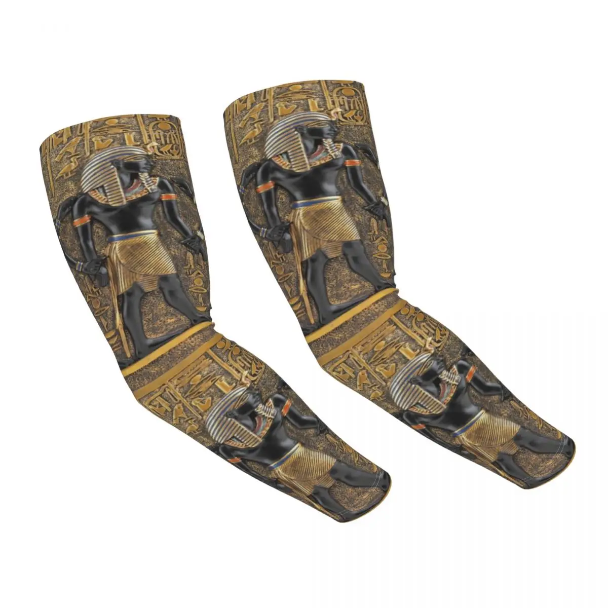

Ancient Egypt God Horus And Anubis Arm Sleeves Warmer Women Men Egyptian Pharaoh UV Sun Protection Tattoo Cover Up