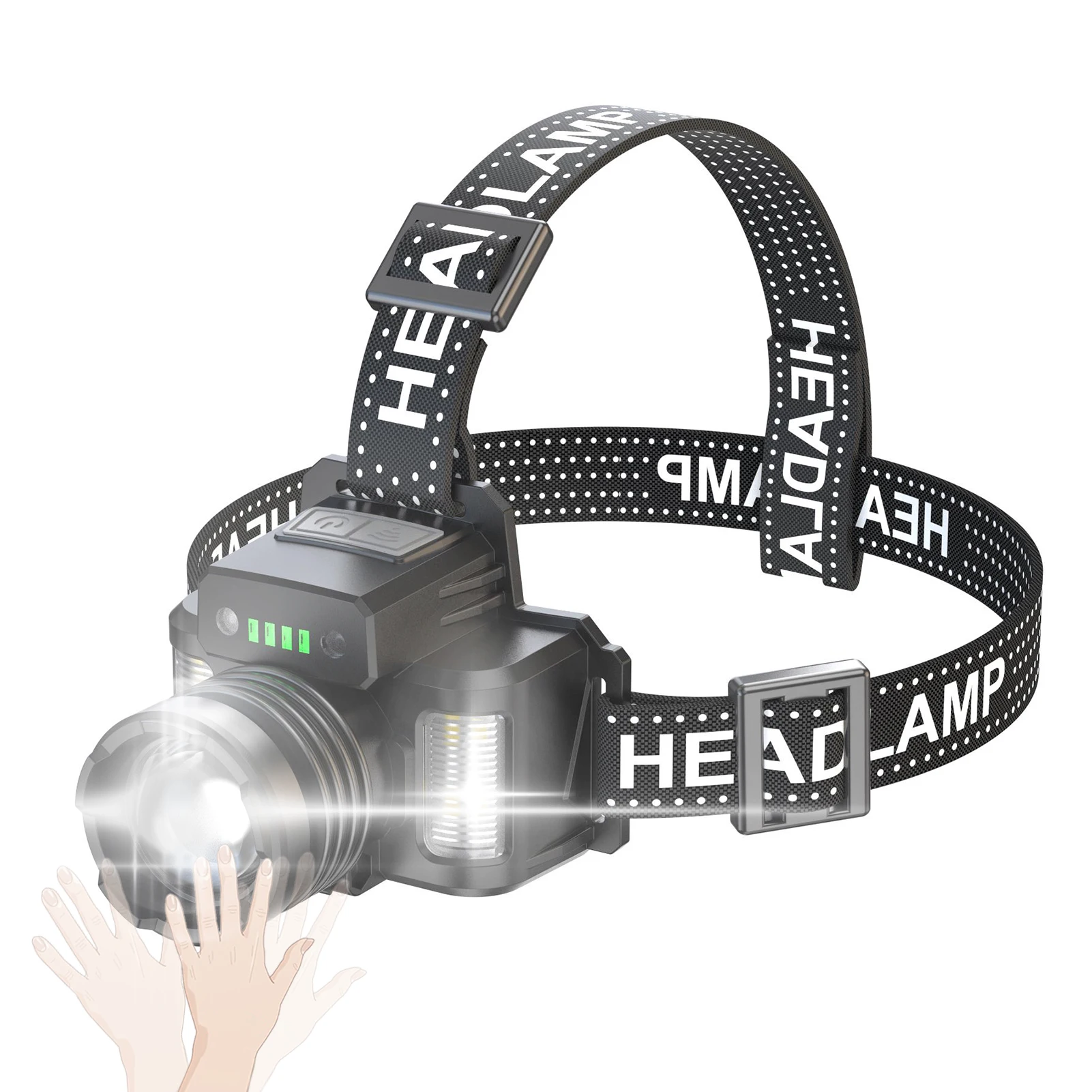 

Фонарь налобный Аккумуляторный с датчиком движения, USB