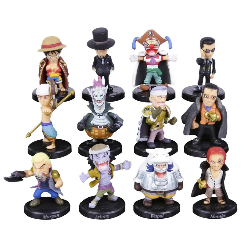 5cm 12pcs One Piece Luffy Sabo Shanks Lucci Crocodile Moria Buggy Enel Mini PVC Dolls Toys Colletible Figurals