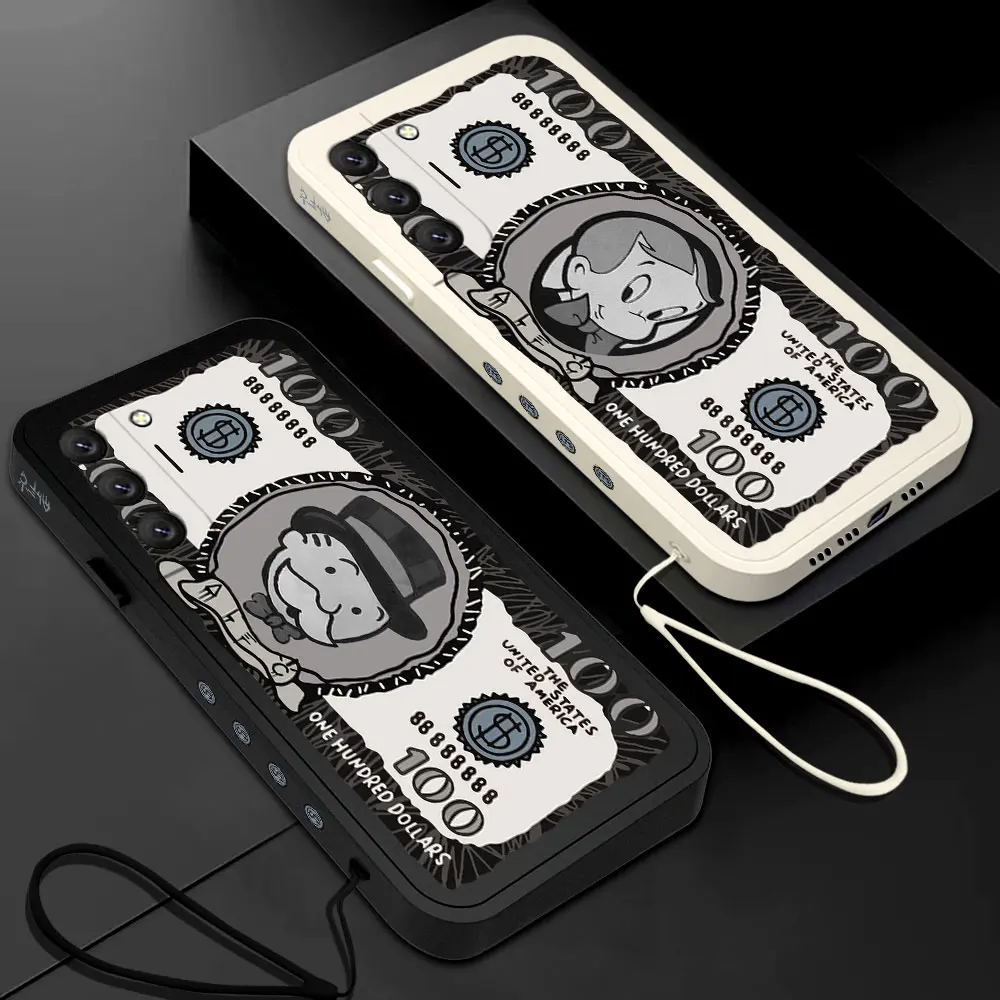 

Dollar Alec Monopoly Phone Case For Samsung Galaxy S23 S22 S21 S20 Ultra FE S10 4G S9 S10E Note 20 10 9 Plus With Lanyard