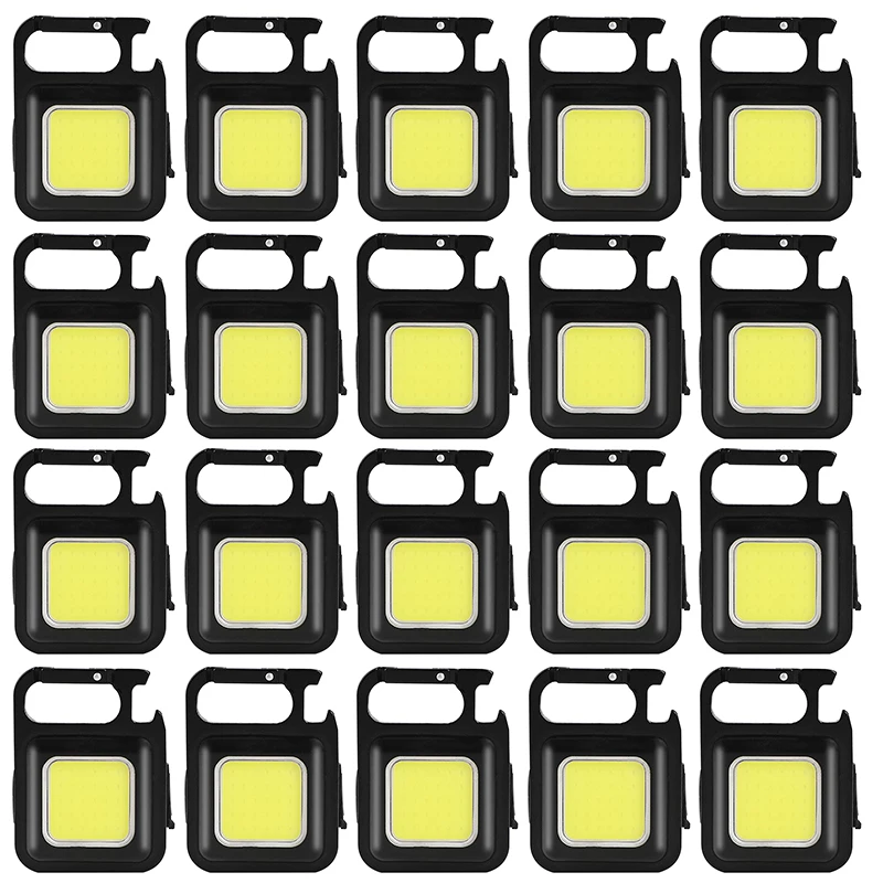 

1-20PCS Mini LED Flashlight USB Rechargeable LED Light 4 Modes Keychain Work Light Small Pocket Light Corkscrew Working Light