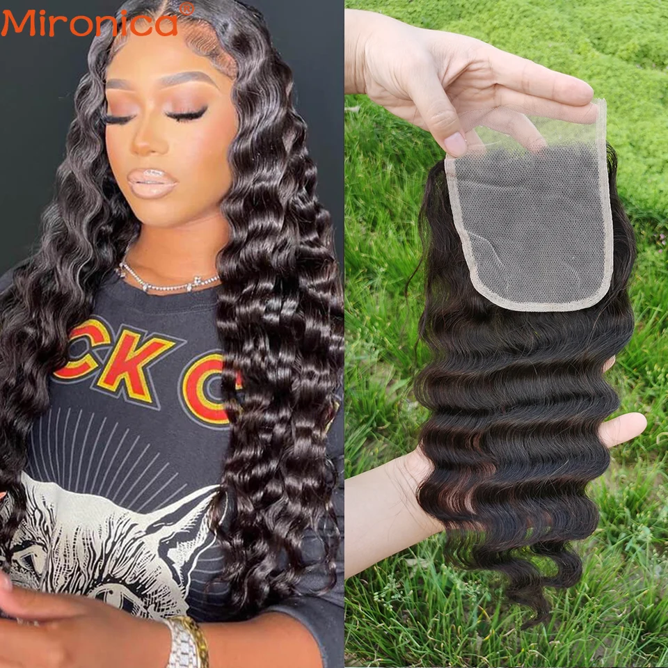 

Mironica Loose Deep Wave Human Hair 13X4 Frontal Closure 6X6 5X5 HD Lace Closure Brazilian Human Hair re Plucked With Baby Hair