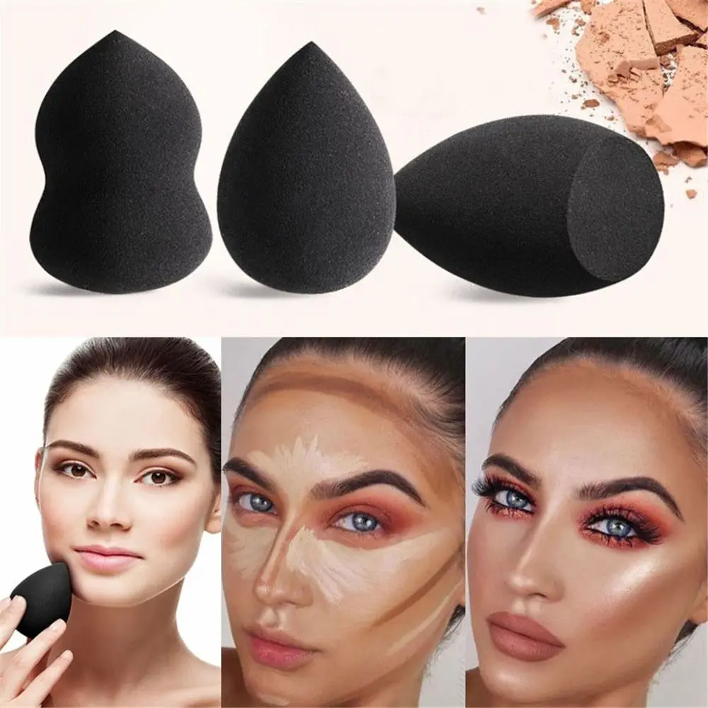 

Face Makeup Sponge Puff Blending Facial Foundation Contour Black Dry Wet Cosmetic Beauty Tools