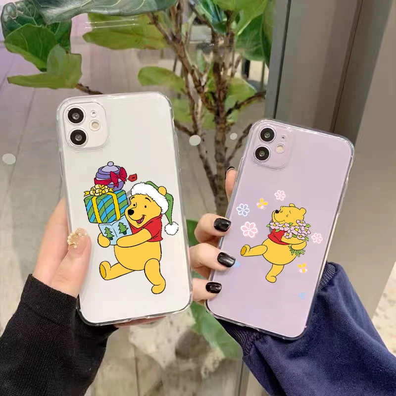 

Cartoon Pooh Bear Edward Pooh For Apple iPhone 13 12 11 Pro Mini X XR XS Max SE 6 6S 7 8 Plus Clear Phone Case Coque