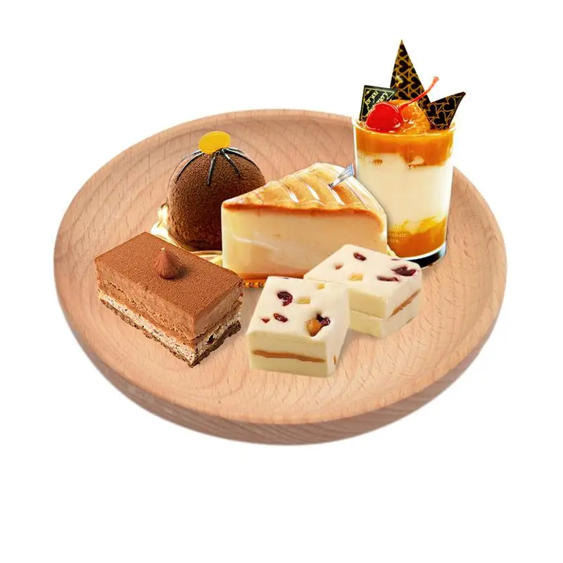 

Solid Wood Round Serving Tray Snack Fruit Dry Fruit Plate HighQuality Handmade Sushi Dish Dinnerware Tableware