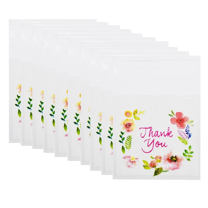 

400Pcs Thank You Cookie&Candy Bag Self-Adhesive for Wedding Birthday Party Gift Bag Biscuit Baking Packaging Bag