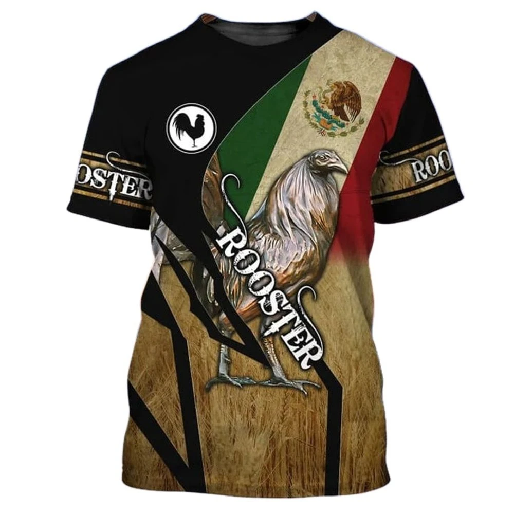 

Мексиканская Мужская футболка с национальным флагом, модная одежда с 3D рисунком орла и короткими рукавами, повседневный Топ оверсайз с круглым вырезом 2023