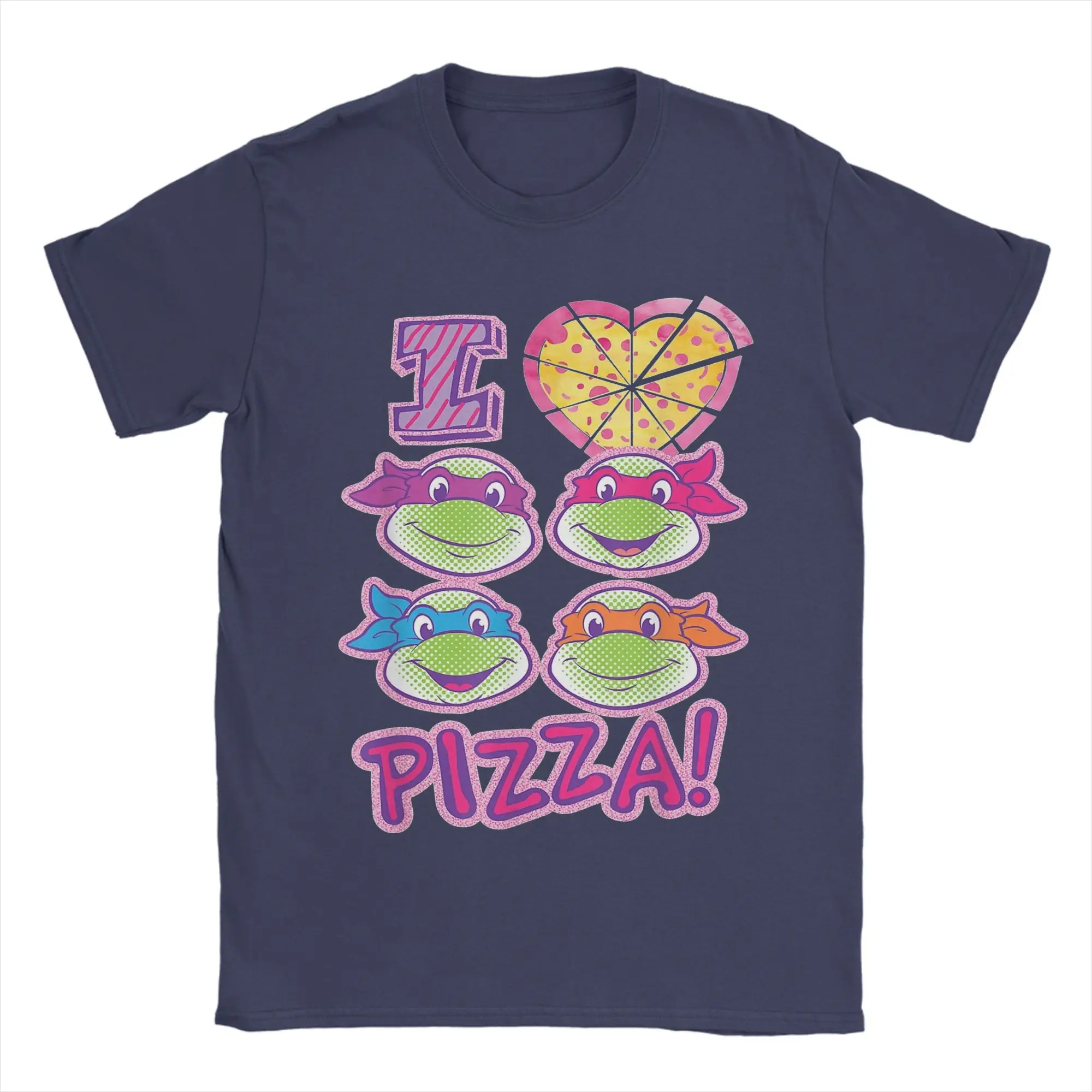 Фото Футболка TMNT T-Turtles Super Heroes Love Pizza в стиле ретро, ​​футболка унисекс, одежда из 100% хлопка, одежда в стиле ретро с круглым вырезом и короткими рукавами №4