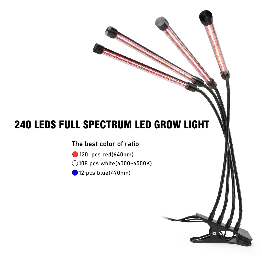 Фитолампа для растений полный спектр с регулируемой яркостью