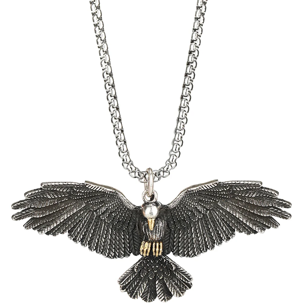 

Necklace Pendant Chain Eagle Men Mens Boys Necklaces Jewelry Gift Retro Man Chains Year New Charm Cool Punk Alloy Metal