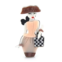 wulibaby acrylic carry bag lady brooches for women 2 color modern dress girl brooch pin gifts