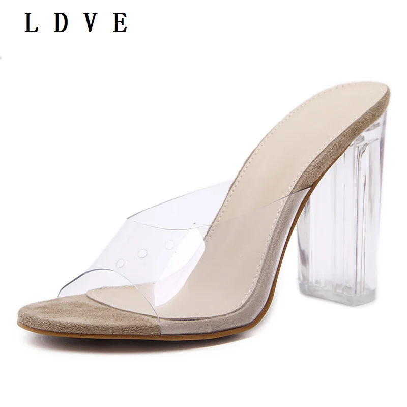 

Женские прозрачные сандалии из ПВХ, на каблуке 11 см