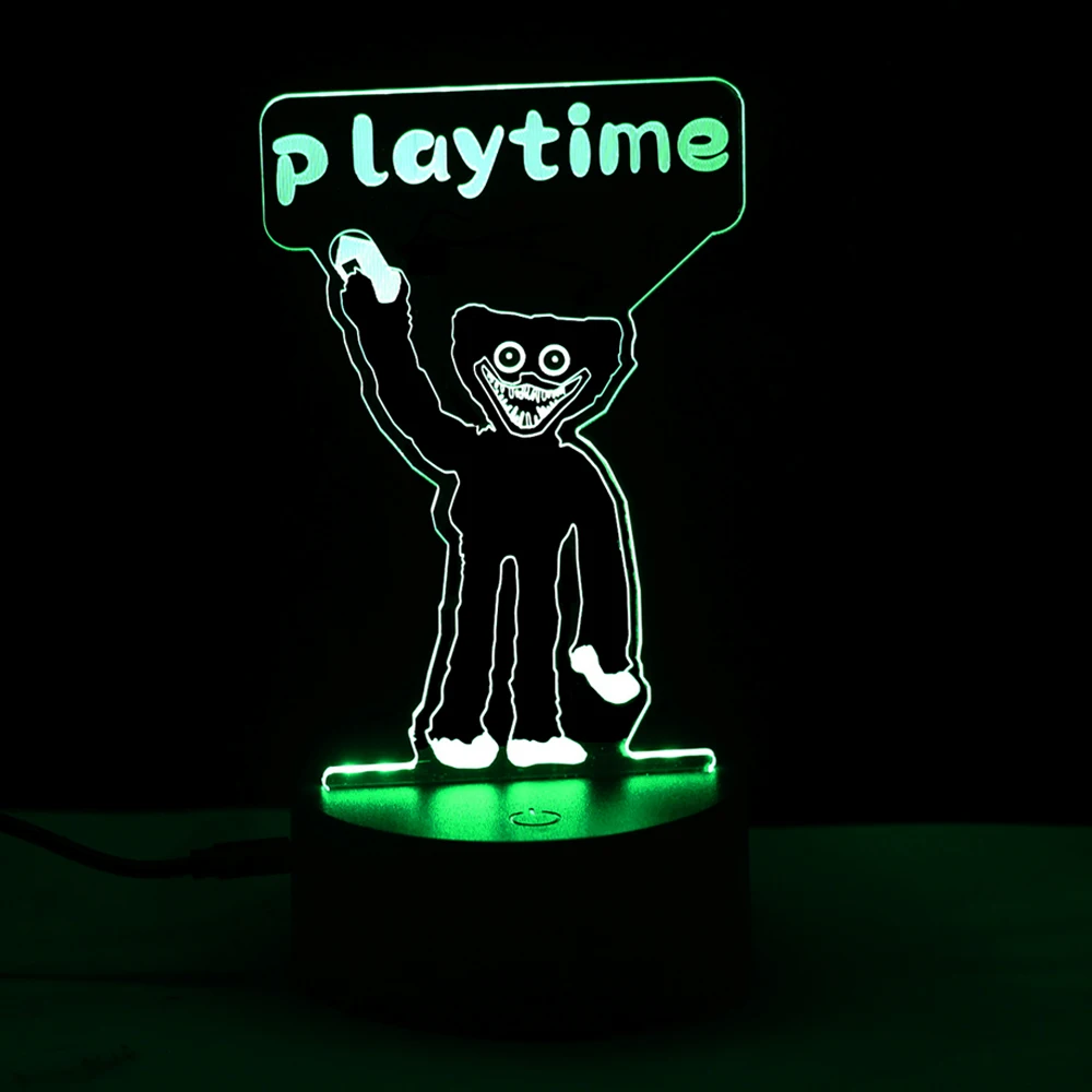 

3D Светодиодная лампа Huggy Wuggy, Креативные 3D светодиодные ночные светильники, новинка, иллюзия, ночник, 3D иллюзия, настольная лампа для дома, де...